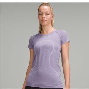 LULULEMON Swiftly Tech Short Sleeve 2.0 Tee Purple/White Stripes Women’s 10